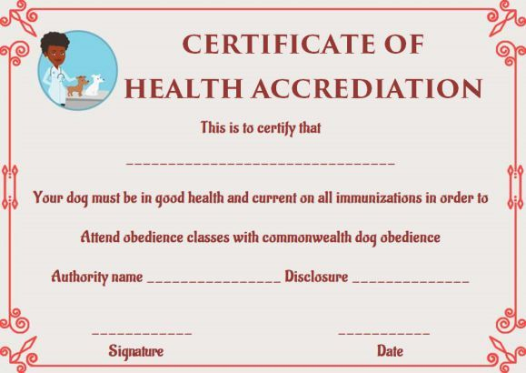 Dog Health Certificate For Travel Templates | Certificate pertaining to Dog Obedience Certificate Template Free 8 Docs