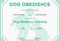 Dog Obedience Certificate Format In Onahau, Snowy Mint And in Best Dog Obedience Certificate Templates