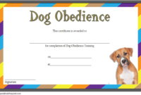 Dog Obedience Training Certificate Template Free 1 | Dog intended for Dog Obedience Certificate Templates
