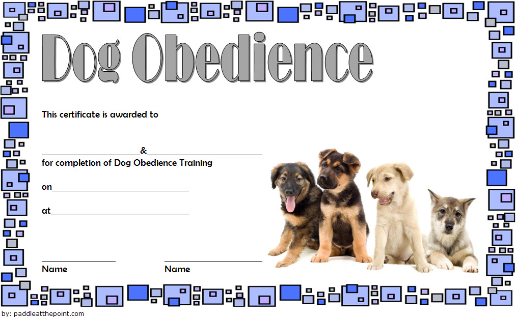 Dog Obedience Training Certificate Template Free 3 | Dog with Best Dog Obedience Certificate Template