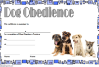 Dog Obedience Training Certificate Template Free 3 | Dog within Dog Obedience Certificate Templates