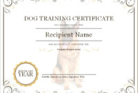 Dog Training Certificate | Microsoft Word & Excel Templates for New Dog Training Certificate Template