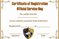Dog Training Certificate Template Elegant Service Dog Papers with regard to Dog Training Certificate Template Free 10 Best
