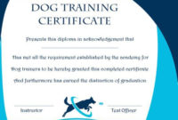 Dog Training Gift Certificate Template | Training in New Dog Training Certificate Template