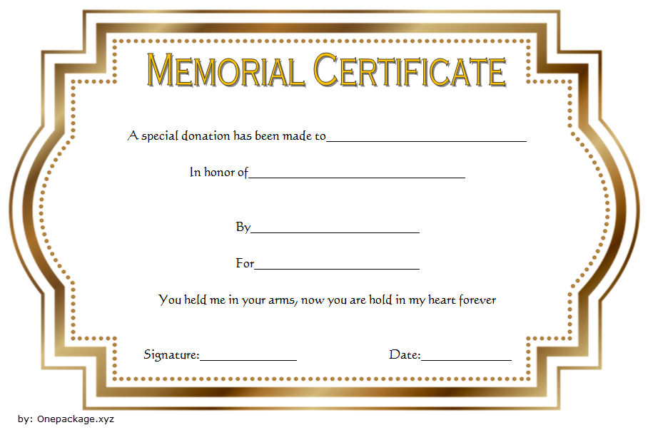 Donation In Memory Of Certificate Template Free 1 for Silent Auction Certificate Template 10 Designs 2019