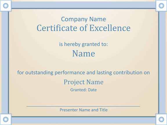 Download Certificate Of Excellence Template For Microsoft pertaining to Quality Microsoft Office Certificate Templates Free