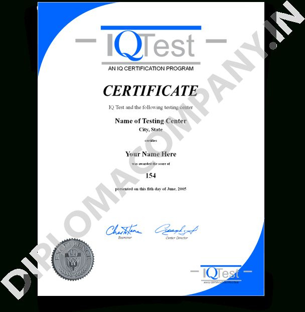 Download Iq Certificate Template Fake Mensa Iq With Iq pertaining to Iq Certificate Template