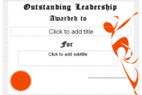 Download Outstanding Leadership Award Certificate – Free with Best Outstanding Student Leadership Certificate Template Free