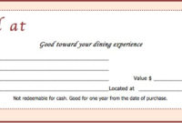 Download Restaurant Gift Certificate Templates inside Dinner Certificate Template Free