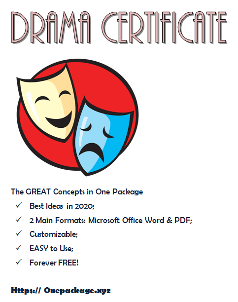 Drama Certificate Template Free In 2020 | Certificate throughout Best Drama Certificate Template Free 10 Fresh Concepts