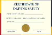 Driving Safety Coursess | Certificate Templates, Printable intended for Safe Driving Certificate Template