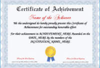 √ Free Printable Certificate Of Achievement Template regarding Fresh Blank Certificate Of Achievement Template