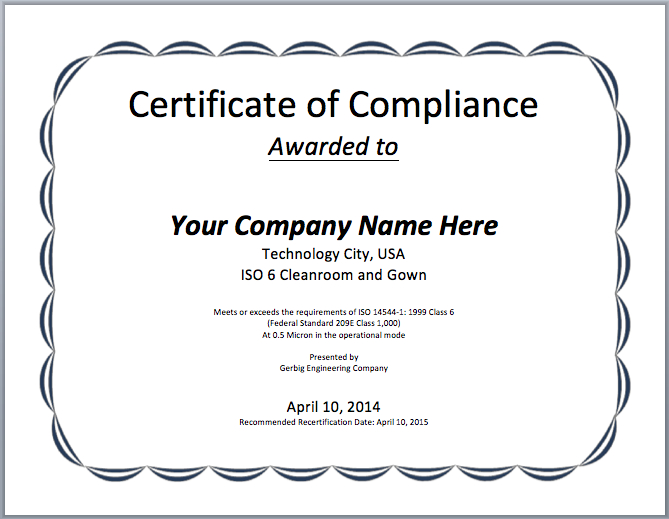 ❤️ Free Certificate Of Compliance Templates❤️ for Fresh Certificate Of Compliance Template