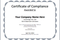 ❤️ Free Certificate Of Compliance Templates❤️ with regard to Fresh Certificate Of Compliance Template