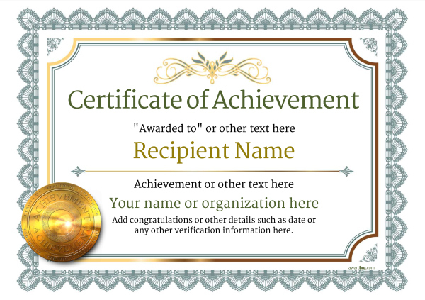❤️ Free Sample Certificate Of Achievement Template❤️ with Blank Certificate Of Achievement Template