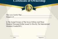 ❤️5+ Free Sample Of Certificate Of Ownership Form Template❤️ intended for Unique Download Ownership Certificate Templates Editable