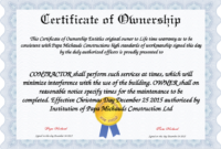 ❤️5+ Free Sample Of Certificate Of Ownership Form Template❤️ with regard to Unique Download Ownership Certificate Templates Editable