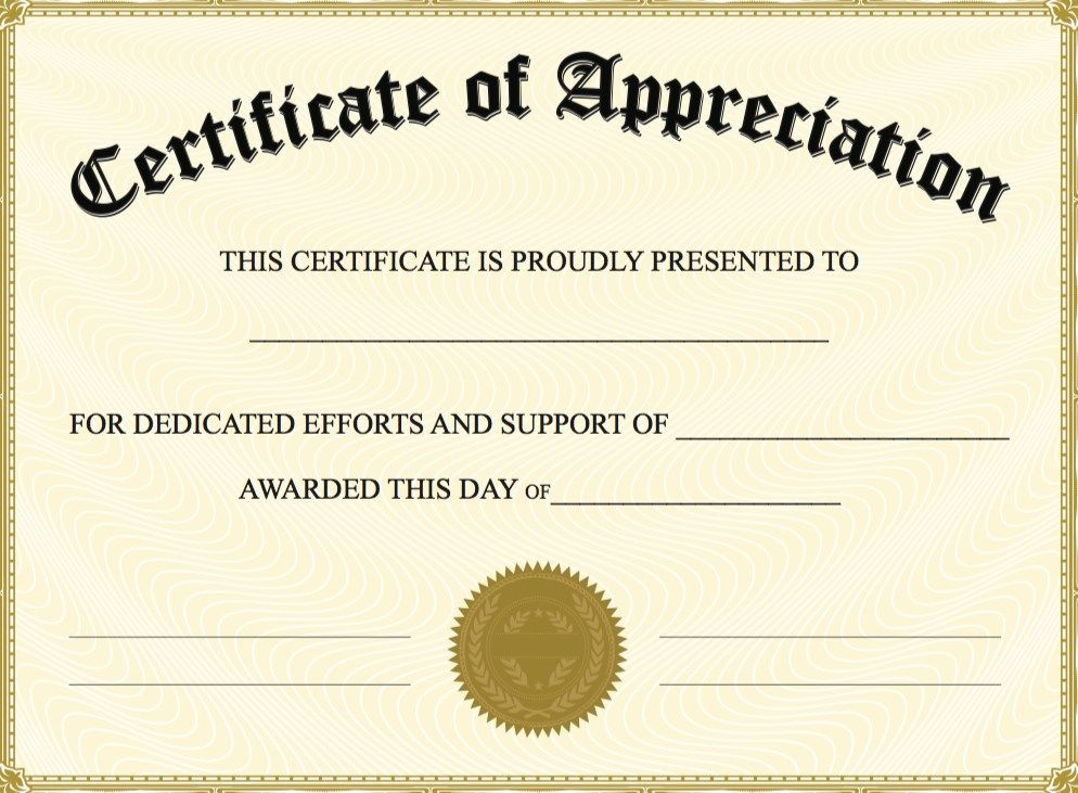 Editable Certificate Of Appreciation Template | Editable regarding Editable Certificate Of Appreciation Templates