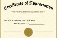 Editable Certificate Of Appreciation Template | Editable with Best Certificate Of Appreciation Template Free Printable