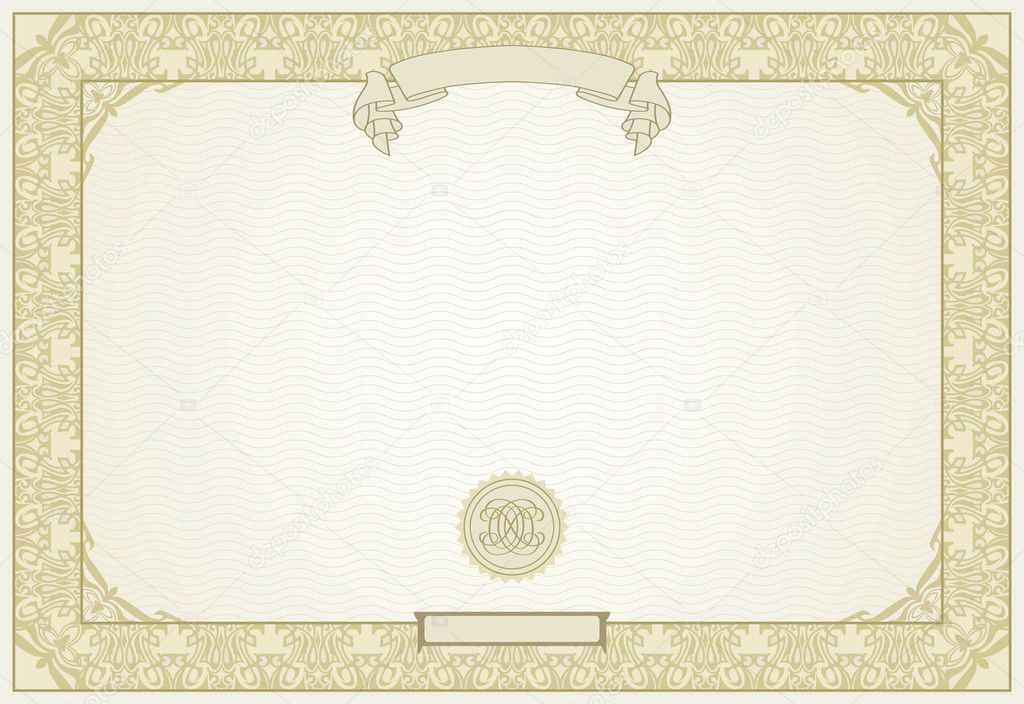 Editable Certificate Template With Ornamental Border, In Modern 23465772 within Unique High Resolution Certificate Template