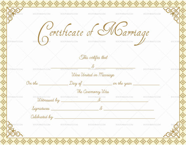 Editable Marriage Certificate Templates (Make Your Own within Quality Certificate Of Marriage Template