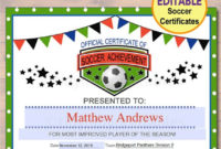 Editable Soccer Award Certificates Instant Download Team for Sportsmanship Certificate Template