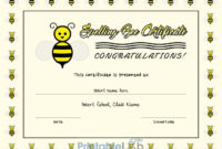 Editable Spelling Bee Certificate Template In Cream, Yellow regarding Fresh Spelling Bee Award Certificate Template