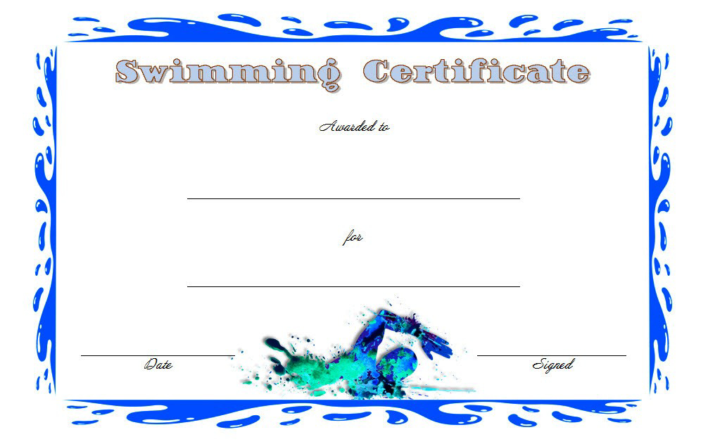 Editable Swimming Certificate Template Free 3 | Certificate within Editable Swimming Certificate Template Free Ideas