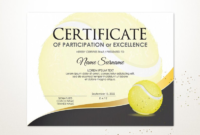 Editable Tennis Certificate Template Sport Certificate Award with regard to Best Editable Tennis Certificates