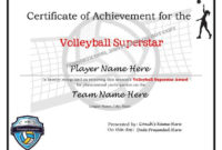 Editable Volleyball Certificates-Digital Downloadable Printable & Create  Your Own Award Template throughout Fresh Volleyball Certificate Template Free