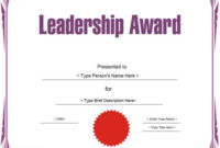 Education Certificate – Leadership Award Template inside Leadership Certificate Template Designs