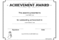 Education World: Certificate Of Achievement Award Template intended for Outstanding Effort Certificate Template