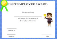 Elegant And Funny Employee Of The Month Certificate in Quality Best Employee Certificate Template