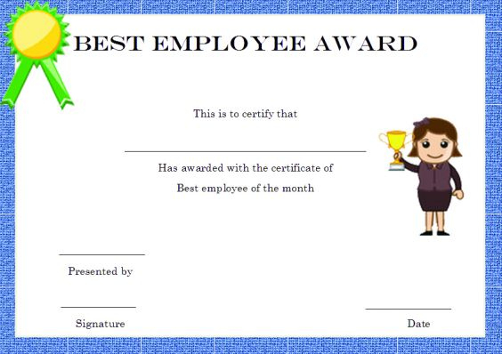 Elegant And Funny Employee Of The Month Certificate with regard to Best Employee Award Certificate Templates