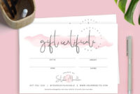 Elegant Gift Certificate Template, Business Gift Voucher Templates,  Printable Gift Card, Beauty Gift Certificate, Editable Voucher Template for Best Elegant Gift Certificate Template