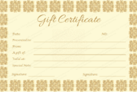 Elegant Gift Certificate Template (Golden Edition) in Best Elegant Gift Certificate Template