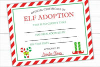 Elf Adoption Certificate Instant Download Elf Adoption regarding Quality Elf Adoption Certificate Free Printable