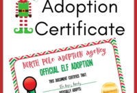 Elf On The Shelf Adoption Certificate pertaining to Elf Adoption Certificate Free Printable