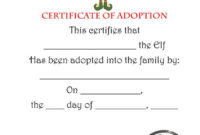 Elf On The Shelf Passport Pdf Elf On The throughout Quality Elf Adoption Certificate Free Printable
