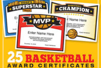 Elite Basketball Award Certificate Templates, Boys And Girls with Unique Basketball Mvp Certificate Template