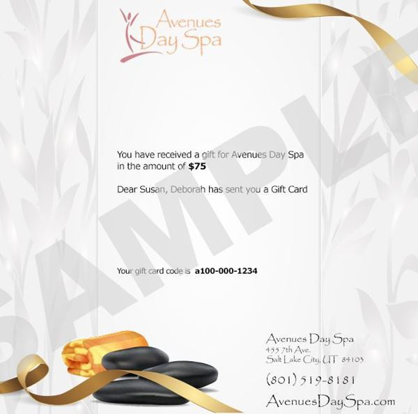 Email Gift Card - Avenues Day Spa - Salt Lake City, Ut with regard to Quality Spa Gift Certificate
