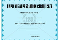 Employee Appreciation Certificate Template | Certificate throughout New Employee Recognition Certificates Templates Free