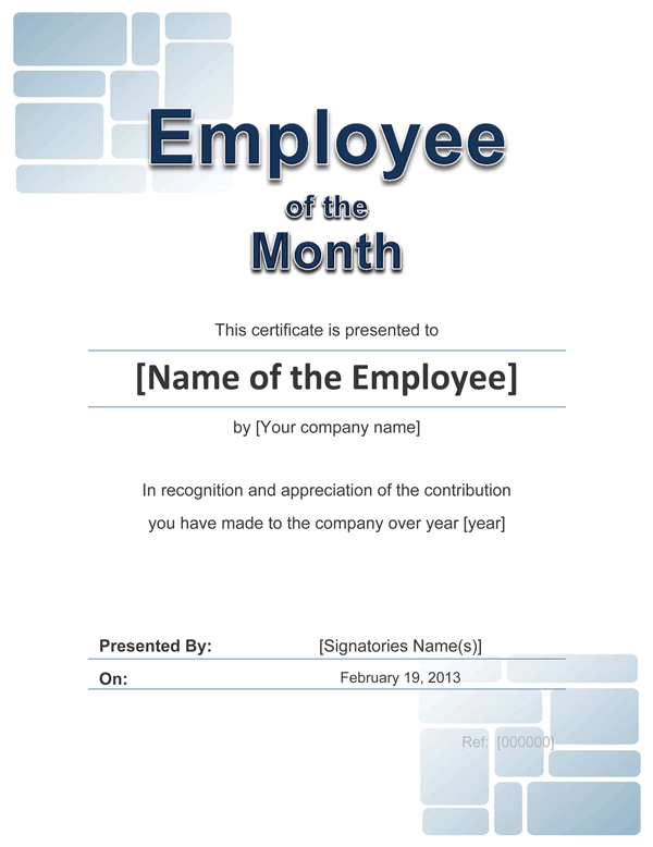Employee Award Cetificate | Free Template For Word regarding Fresh Employee Of The Year Certificate Template Free
