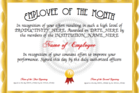 Employee Of The Month Certificate Designer | Free with Employee Of The Month Certificate Template