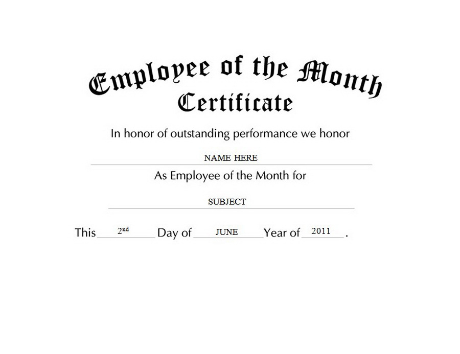 Employee Of The Month Certificate Free Templates Clip Art with regard to Best Employee Of The Month Certificate Templates