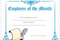 Employee Of The Month Certificate Template Free Templates with Fresh Employee Of The Month Certificate Template