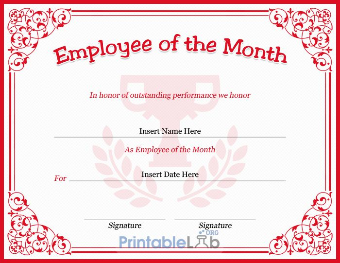 Employee Of The Month Certificate Template In Monza, Your pertaining to Employee Of The Month Certificate Template With Picture