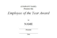 Employee Of The Year Award 3 | Free Templates Customizable for Fresh Employee Of The Year Certificate Template Free