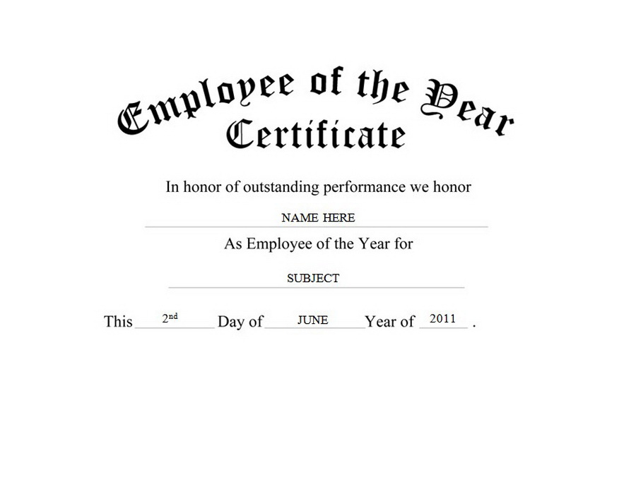 Employee Of The Year Certificate Free Templates Clip Art with Fresh Employee Of The Year Certificate Template Free