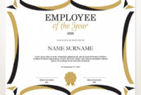 Employee Of The Year Editable Template Editable Award Employee Of The Year  Printable Template Pdf Instant Download D129 in Employee Of The Year Certificate Template Free